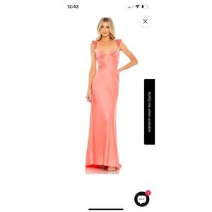 IEENA Mac Duggal 70250 Coral Gown Formal Evening Dress Floral Beaded Size 16 NWT
